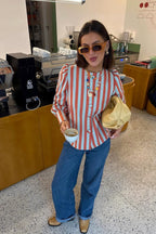 Versatile Stripe Puff Blouse