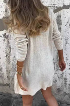 V-Neck Single-Breasted Mid-Length Knitted Cardigan