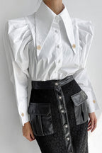 Unique Victorian Point Collar Blouse