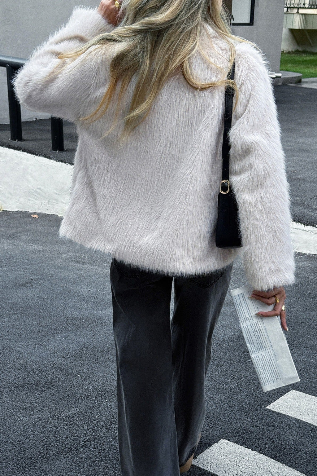 Soft Plush Casual Long Sleeve Coat