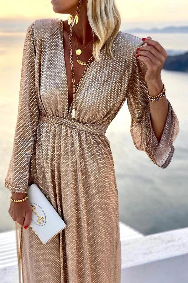 Romina Boutique Twinkle and Shine Bell Sleeve Cocktail Party Dress Designer Edit