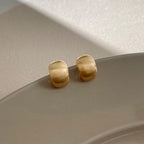 Brushed Matte Geometric Minimalist Stud Earrings