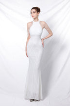 Sequin Halter Mermaid Maxi Party Dress