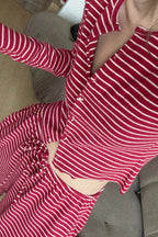Romantic Striped Minimalist Two Piece Set
