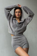 Fuzzy Solid Cardigan Tank Three Piece Set