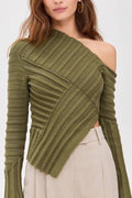 Off-Shoulder Knitted Crop Top