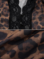Wednesday Leopard Lace Mesh Top