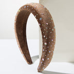 Vintage Velvet Inlaid with Colorful Rhinestones Headband