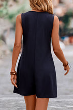 Casual Button Pocket Tank Top Jumpsuit