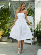 Solid Color Long Cute Dress