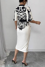 Printed split cuff cardigan
