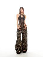 Black Lace Mesh Bodysuit