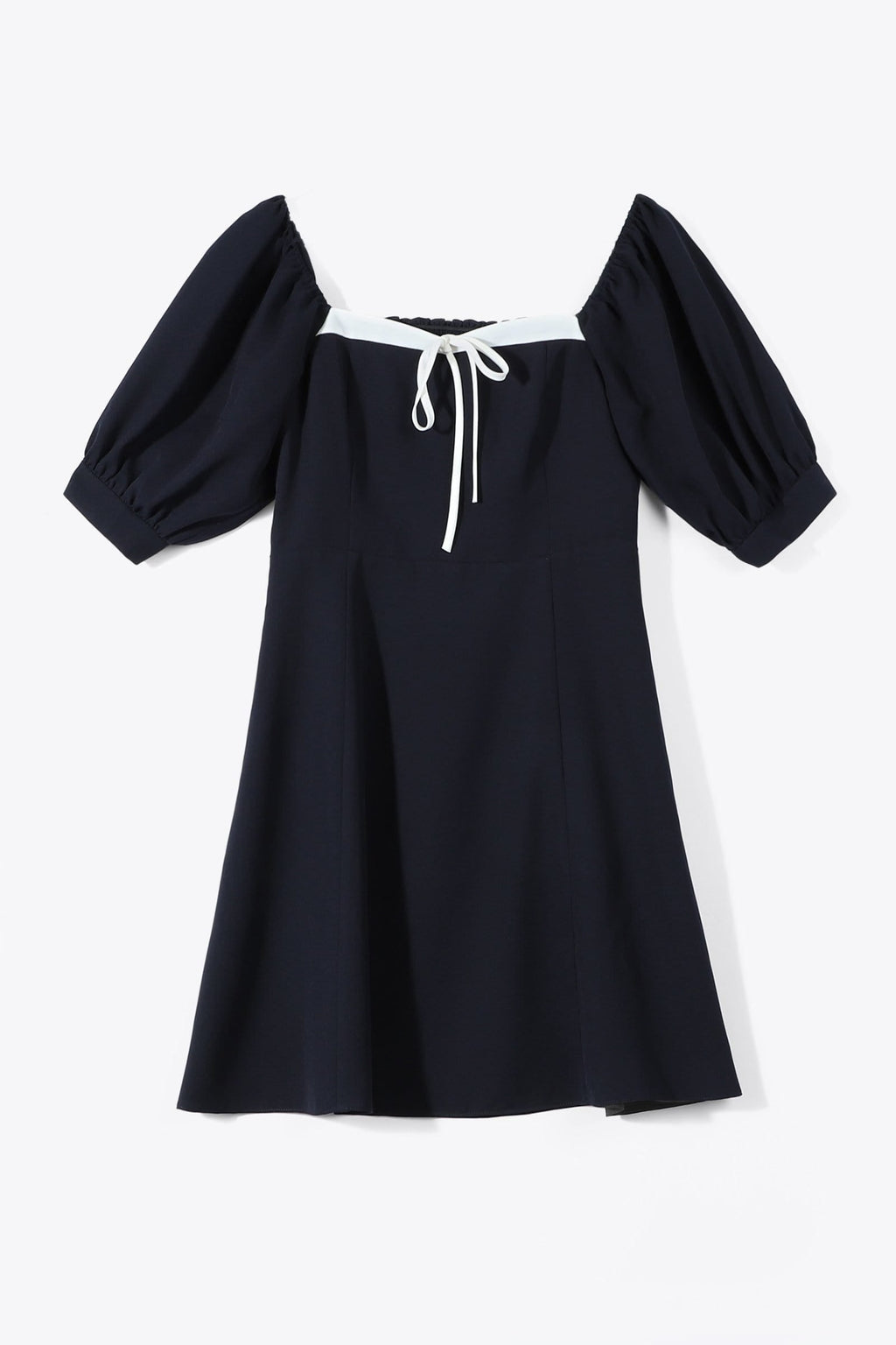Draping Neckline Navy Mini Dress