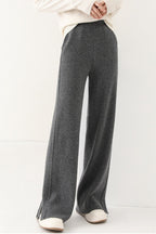 Wool Soft Straight Split Knit Pants