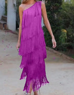 Irma Minimalist One Shoulder Dress Statement Occasion Edit