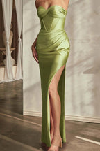 High Stretch Pleated Bodycon Prom Dress