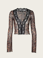 Wednesday Leopard Lace Mesh Top