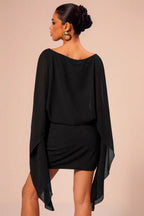 Stylish Elegant Cape Party Mini Dress