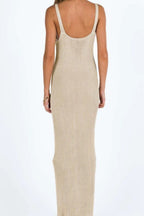 Hollow Sheer Knit Maxi Vacation Dress