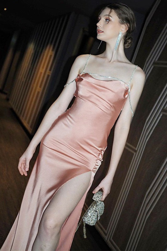 Crystal Chain LowBack Slip Dress