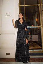 Sexy Polka Dot V-Neck Maxi Dress