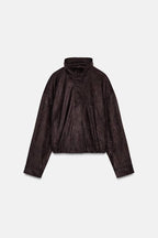 FAUX SUEDE BOMBER JACKET