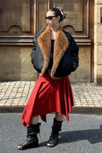Chic Suede High Waist Asymmetrical Skirt