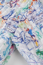 Graffiti Print Cotton Shorts Set