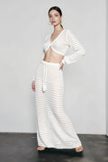 Knit beach two piece long sleeve vacation set