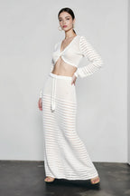 Knit beach two piece long sleeve vacation set