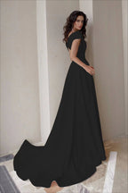 V Neck Ruffle Formal Dress