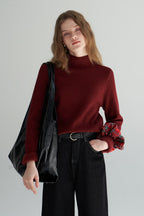 Thermal Mock Neck Solid Knit Top