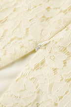 Lace Hollow High-Waisted Midi Skirt
