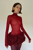 Corset Lace-Up Adjustable Floral Party Dress