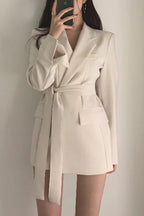 Belted Loose Fit Straight Blazer