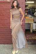 Plaid See Through Maxi Dress