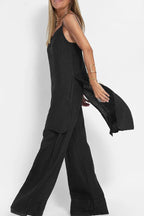 Women Casual Linen Strappy Two Set Suits