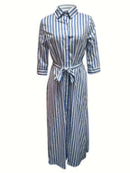 Verónica Chic Striped Maxi Dress Elevated Occasion Wear