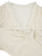 Debra Lace Ruffle Blouse Top