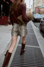 ASYMMETRIC SKORT WITH APPLIQUE