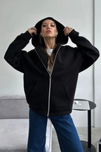 Solid Color Loose Street Style Hoodie
