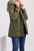 Hooded winter warm fleece coat with cotton padded jacket