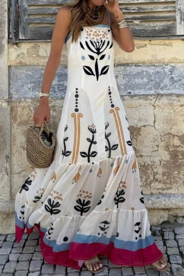 Spectacular Tulle Dress with Printed Bodice and Adjustable Straps
