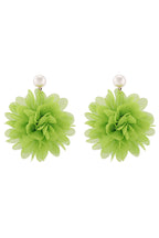 Fashion Holiday Fabric Floral Pearl Earrings