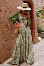 Chiffon Spaghetti Strap Maxi Boho Dress