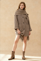 Fashion Knitted Casual Single Breasted Warm Long Sleeve Coats