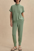 Sheridan Half-Zip Neck Short Sleeve Sweatshirt and Elastic Waist Pocket Jogger Set