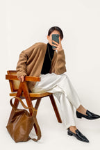 Brown Oversized Button Front Ribbed Knit Cardigan