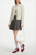 Casual Round Neck Knit Cardigan