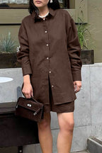 Chic Casual Versatile Cardigan Shorts Two Piece Set